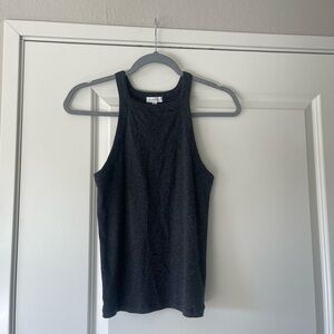 Charcoal Gray high neck Women's Tank Top